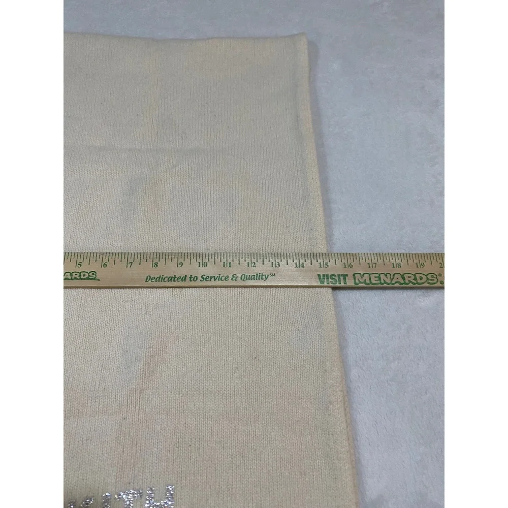 Kith Rhinestone Logo Scarf Cream Wool Cashmere Blend Knit Pointed Hem Unisex